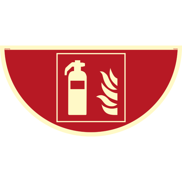 Brandsläckare - Efterlysande Golvskylt - ISO 7010