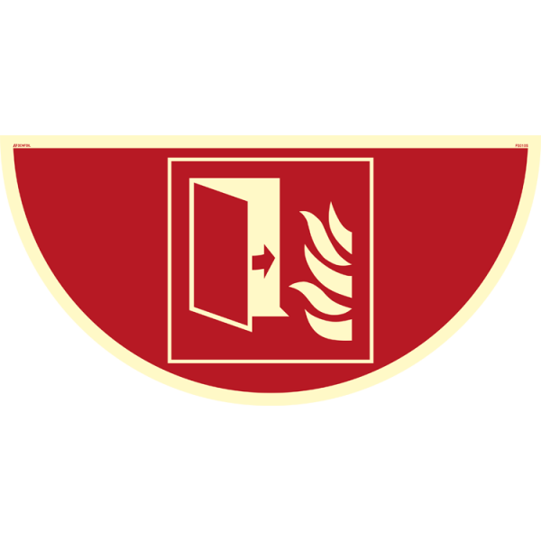 Branddörr - Efterlysande Golvskylt - ISO 7010