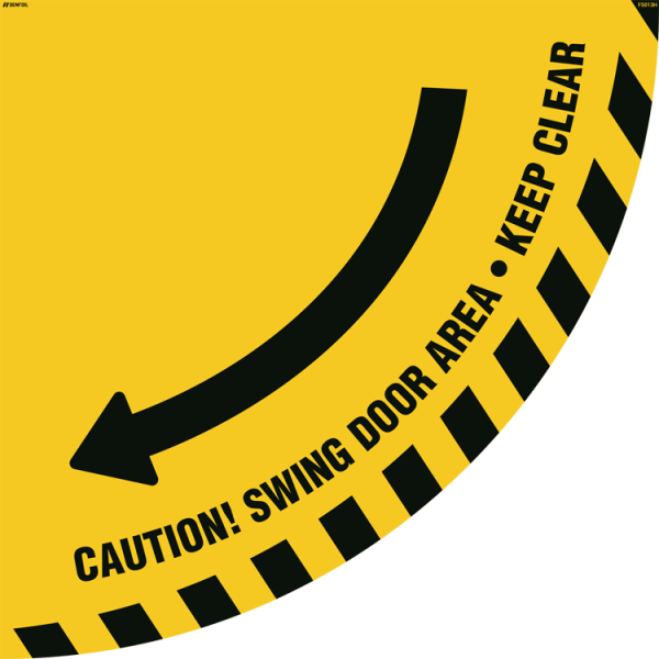 Caution! Door swing area - Golvskylt - ISO 7010