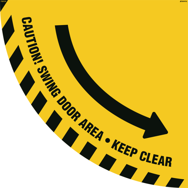 Caution! Door swing area - Golvskylt - ISO 7010