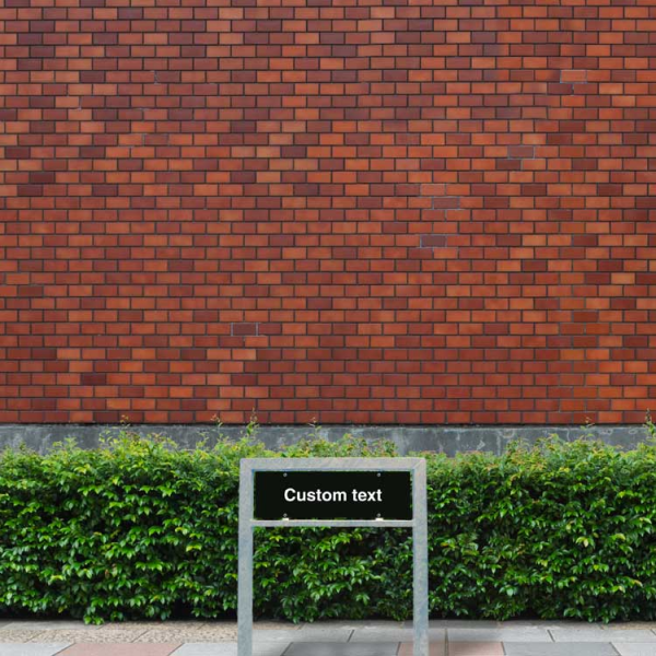 Hänvisningsskylt – svart hänvisningsskylt utan pil och valfri text, 150 x 500 mm 3 mm alu-sandwich