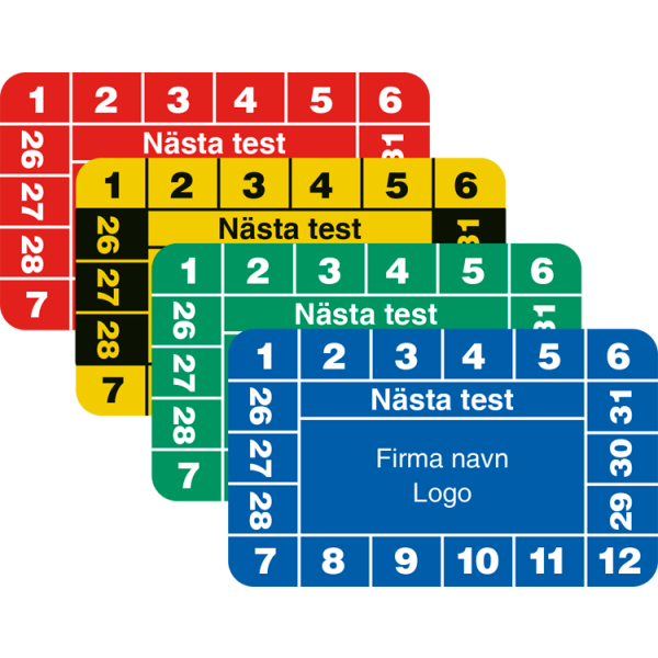 Nästa test - Kontrollmärken med företagsnamn
