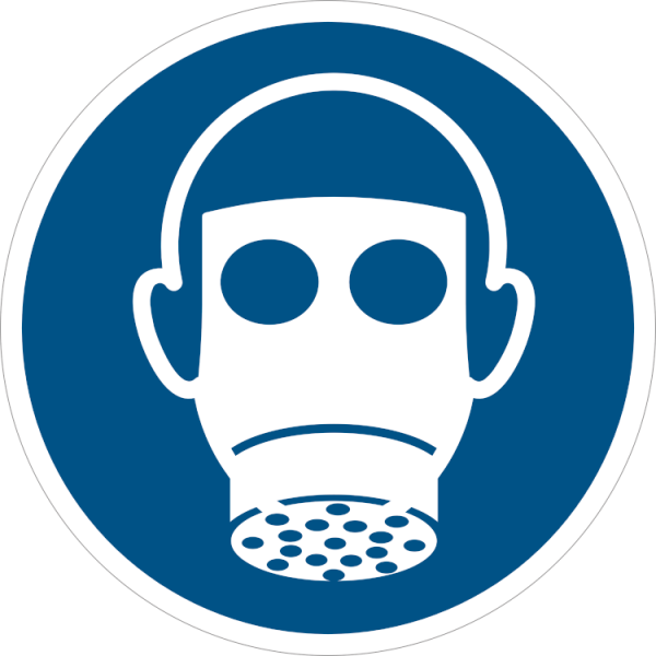 Andningsskydd obligatoriskt påbudskylt - ISO 7010