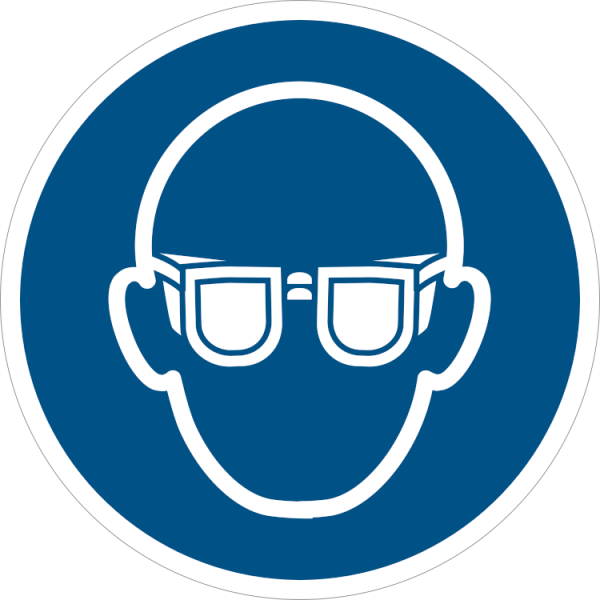 Ögonskydd obligatoriskt påbudskylt - ISO 7010