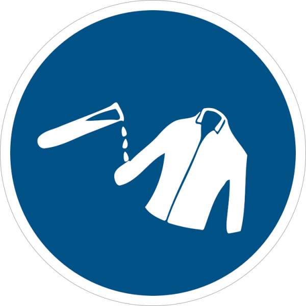 Korrosionsbeständiga kläder obligatoriska påbudskylt