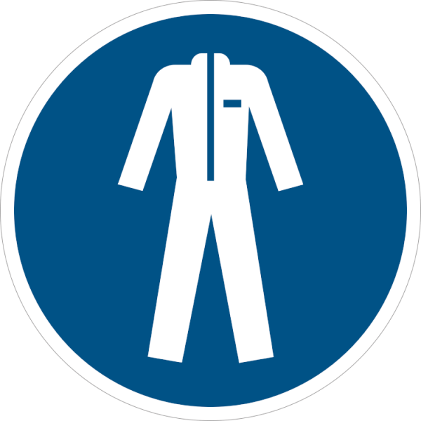 Skyddskläder obligatoriska påbudskylt - ISO 7010