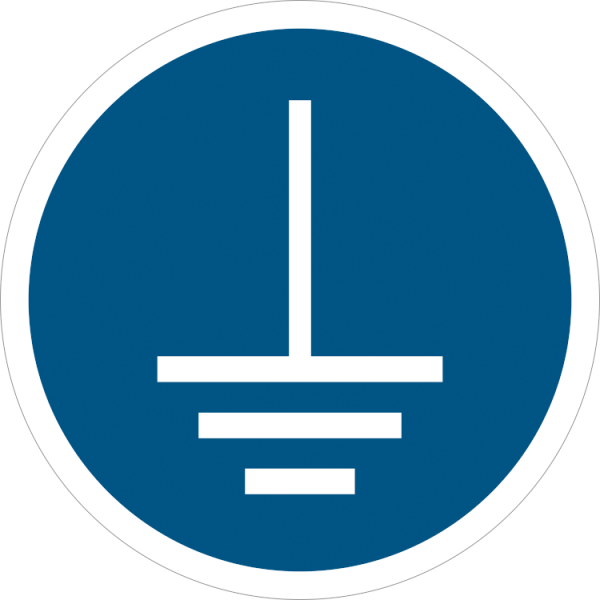 Jordningpåbudskylt - ISO 7010