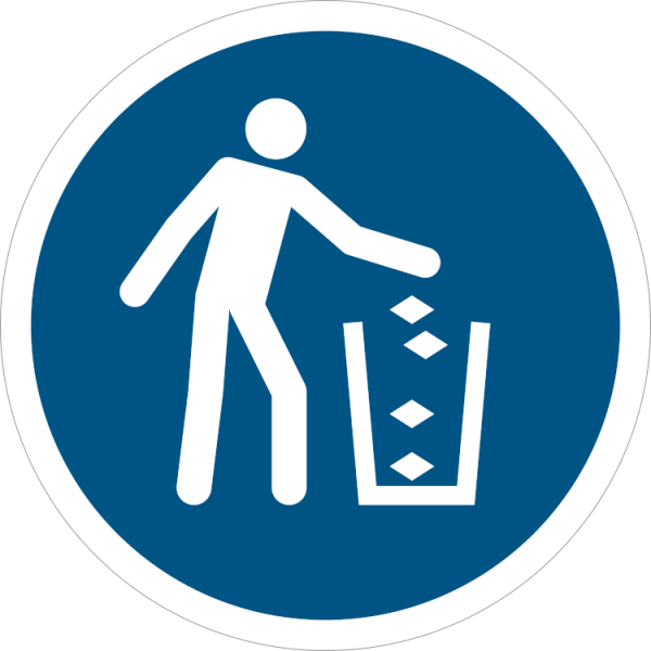 Använd soptunnanpåbudskylt - ISO 7010