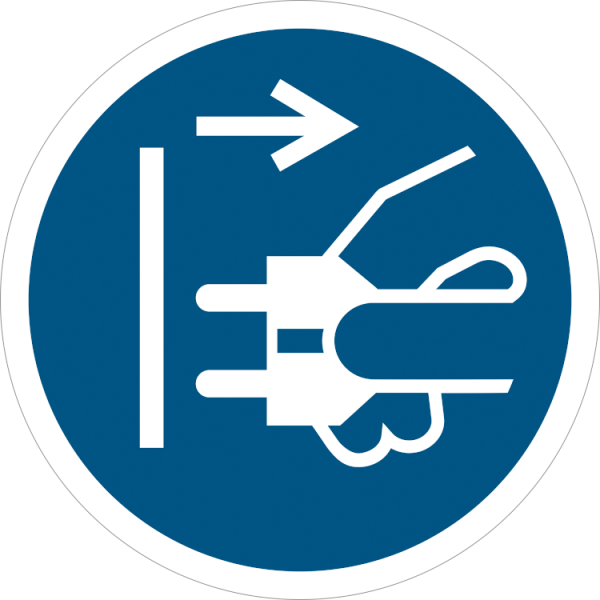 Koppla ur nätkabelnpåbudskylt - ISO 7010