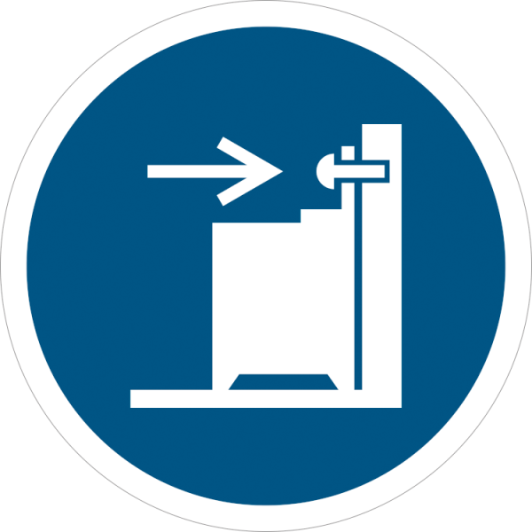 Använd tippskydd - Påbudsskylt - ISO 7010: M071