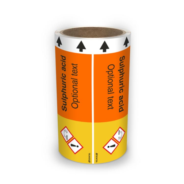 ISO Rörmärkning - Sulphuric acid (english) ISO 20560