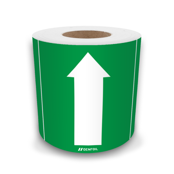 SIS rörmärke till Vatten, Grön - Självhäftande vinyl, rulle 100 m