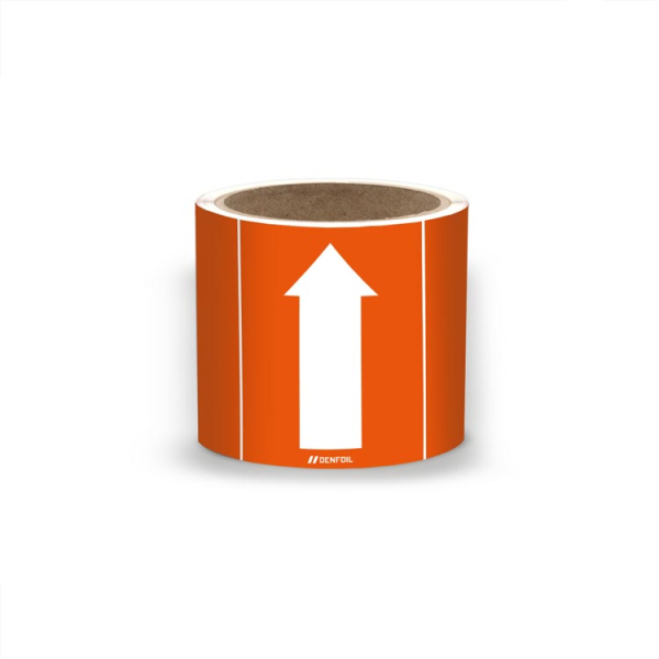 SIS Rörmärke för brandfarliga gaser - Orange, flera varianter + kan anpasses