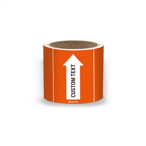 SIS Rörmärke för brandfarliga gaser - Orange, flera varianter + kan anpasses