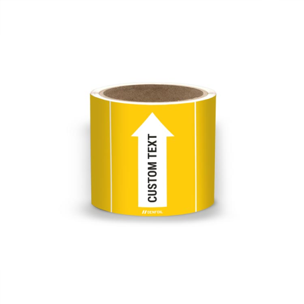 SIS Rörmärke för oxiderande gaser och vätskor - Gul, flera varianter + kan anpassas