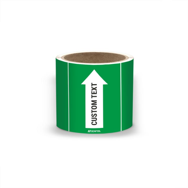 SIS Rörmärke för Vatten - Grön med vit pil, flera varianter + kan anpassas