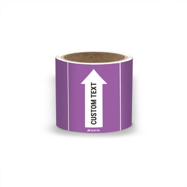 SIS Rörmärke för frätande och giftiga gaser och vätskor - Violett, flera varianter + kan anpassas