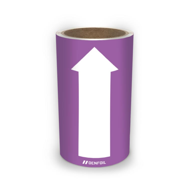 SIS Rörmärke för frätande och giftiga gaser och vätskor - Violett, flera varianter + kan anpassas