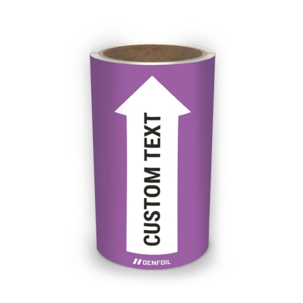 SIS Rörmärke för frätande och giftiga gaser och vätskor - Violett, flera varianter + kan anpassas