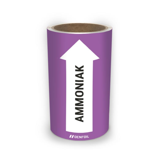 SIS Rörmärke med text "Ammoniak" - Violett, flera varianter