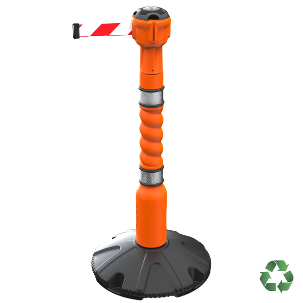 Avspärrningspaket med 1 punkt (1 x 9 m röd/vit avspärrningsband) SKIPPER-system. 