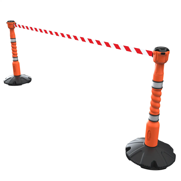 2-punkts avspärrningspaket (2 x 9 m röd/vit avspärrningsband) SKIPPER-system. 