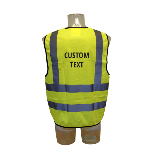 Gul trafikväst EN 20471 – med valfri text