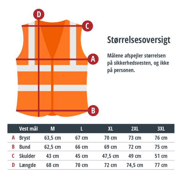Orange reflexväst EN 20471 – med valfri text