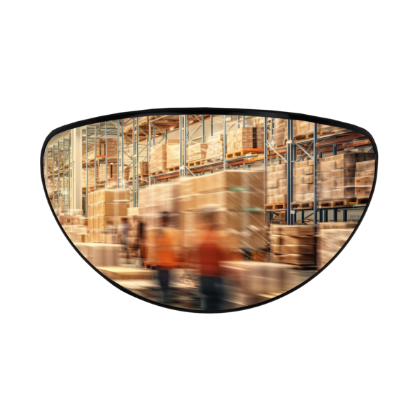 Oval vidvinkelspegel i akryl, flera storlekar