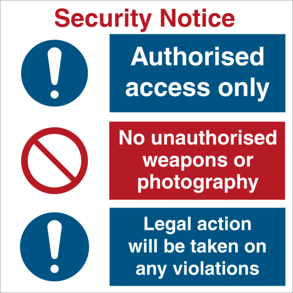 Combi sign - Security Notice 
