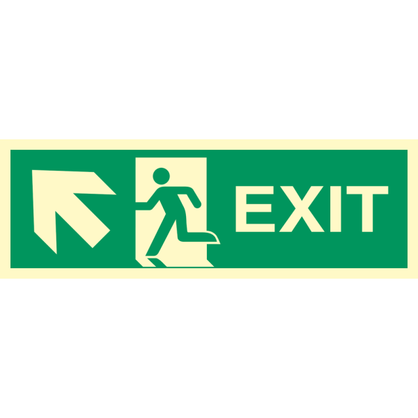 Exit left, arrow left/up - IMO Direction sign - IMPA 334402