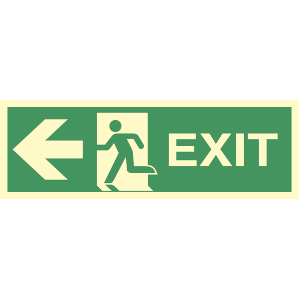 Direction sign  - Exit left, arrow left 