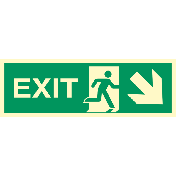 Exit right, arrow right/down - IMO Direction sign - IMPA 334407