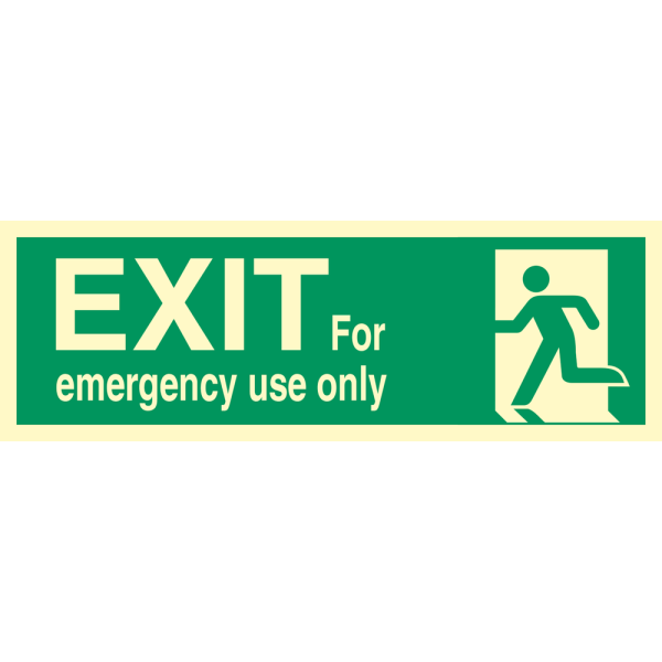 For emergency exit only, left - IMO Direction sign