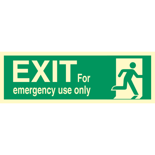 For emergency exit only, right - IMO Direction sign - IMPA 334413