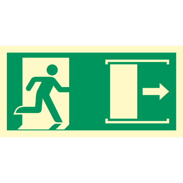 Exit right sliding door - IMO Direction sign