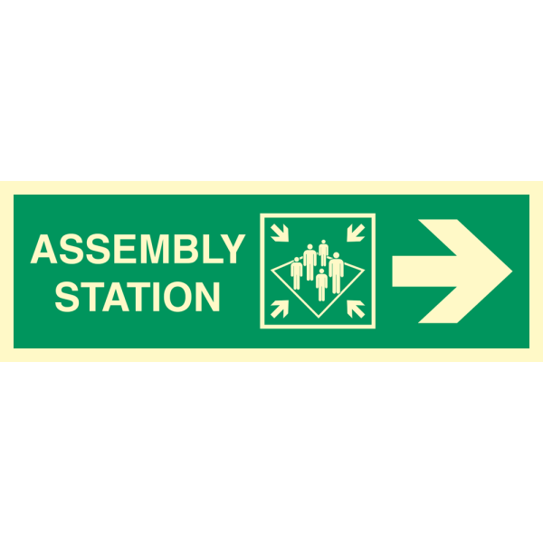 Assembly station arrow right - IMO Direction sign - IMPA 334325