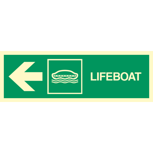 Lifeboat arrow left - IMO Direction sign - IMPA 334304