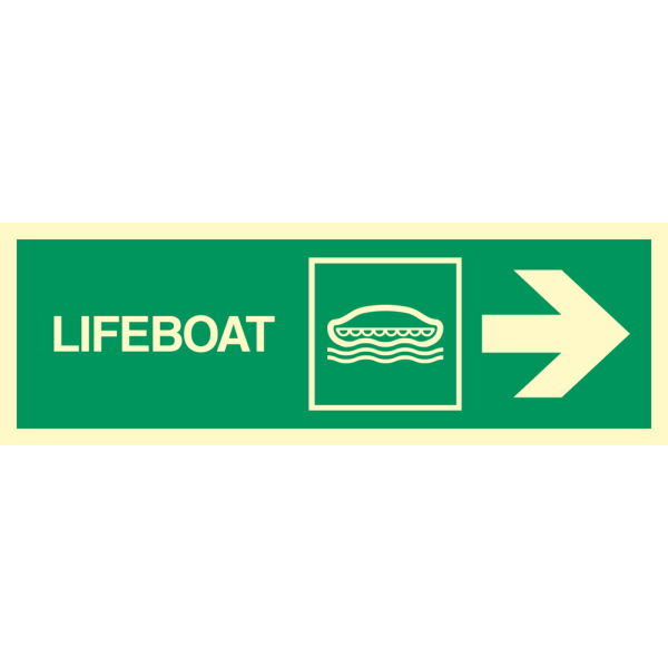 Lifeboat arrow right - IMO Direction sign - IMPA 334305