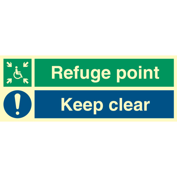 Refuge point - Keep Clear - IMO Direction sign - IMPA 334821