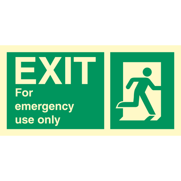 EXIT sign for emergency use only - IMO Direction sign - IMPA 334417
