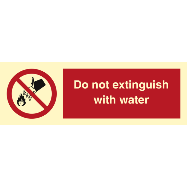 Do not extinguish with water - IMO Prohibition sign - IMPA 338563