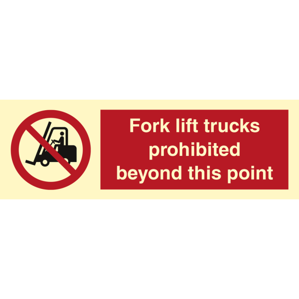 Fork lift trucks prohibited beyond this point - IMO Prohibition sign - IMPA 338585