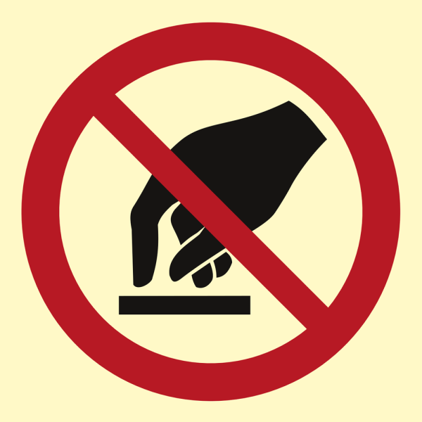 Do not touch - IMO Prohibition sign - IMPA 338504