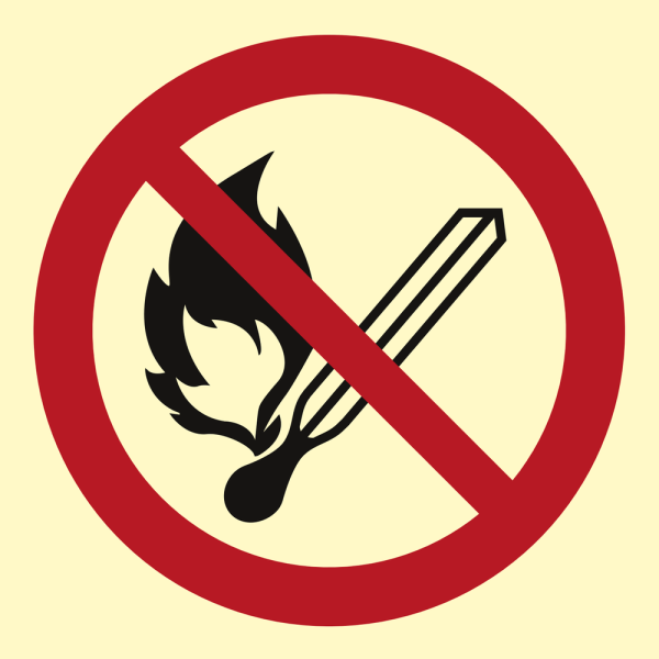 No naked flames - IMO Prohibition sign - IMPA 338501