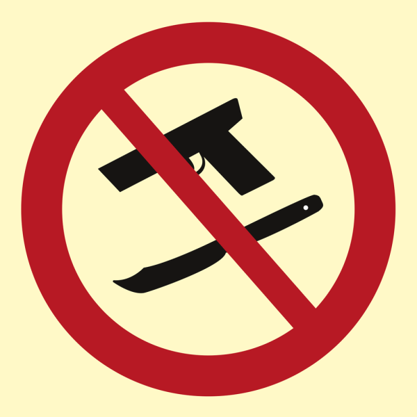 No weapons - IMO Prohibition sign - IMPA 332419