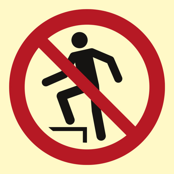 No stepping on surface - IMO Prohibition sign