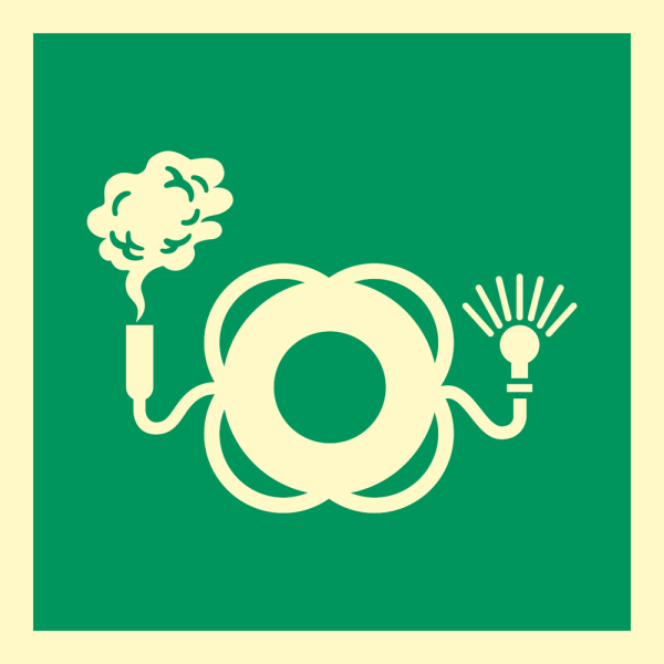 IMO sign - Lifebuoy with light and smoke 