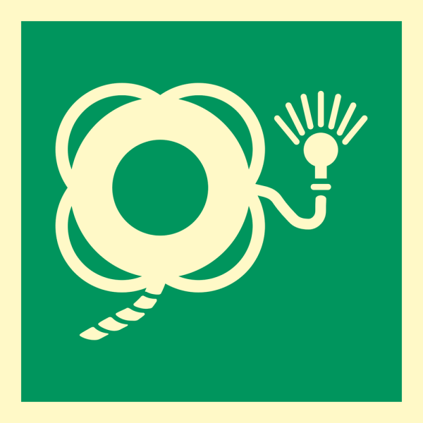 IMO sign - Lifebuoy with line and light 