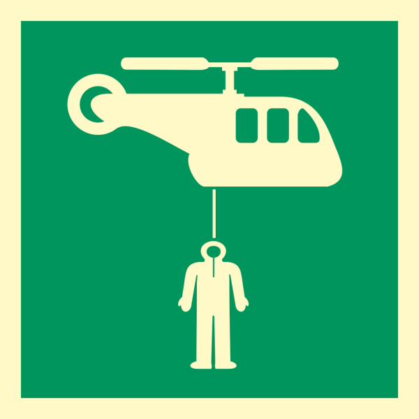 Helicopter pickup area - IMO sign